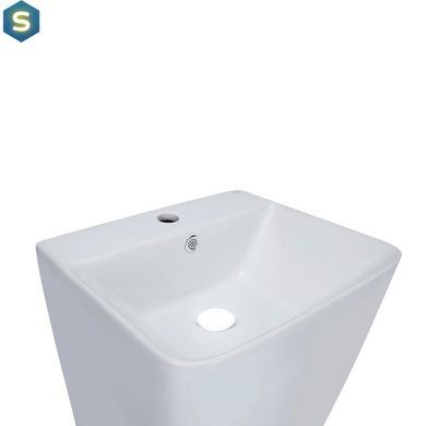 Умывальник напольный Qtap Tern 440х380х830 мм White + донный клапан PU02O, Белый
