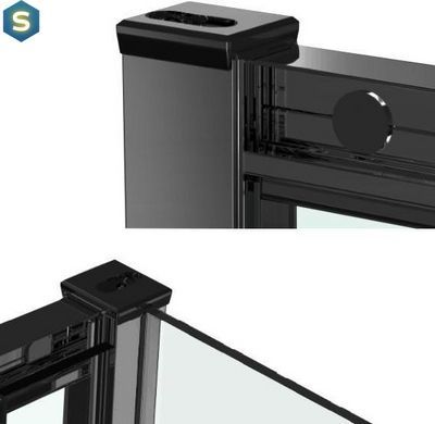 Душова кабіна Dusel EF-185BP + EF181BP Black Matt Paint 1200x800x1900 518582, Черный матовый, прозорий, чорний матовий, 120x80