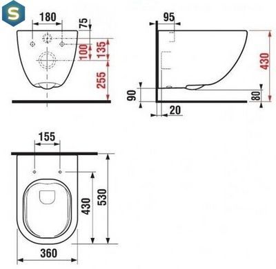 Комплект інсталяція Sanit Ineo Plus 90.733.00..S00 з унітазомJika Mio-N Rimless H8207140000001 з сидінням Soft Close, Чорний/золото