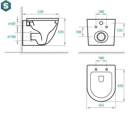 Унитаз подвісний Koller Pool Round з сидінням Soft-close змив Торнадо RN-0520-RQ, Білий