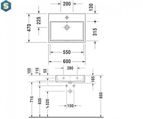 Умивальник Duravit Vero 60x47 2350600027, Білий