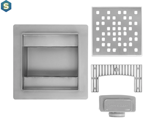 Трап для душа Rea Dots 12x12 nickiel brushed REA-G6202
