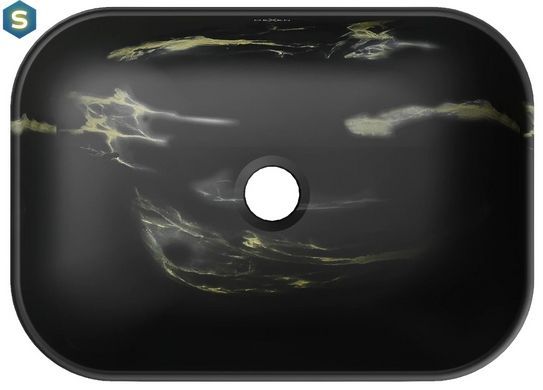 Умивальник Mexen Rita black marble matt накладний MEX-21084588, Черный матовый