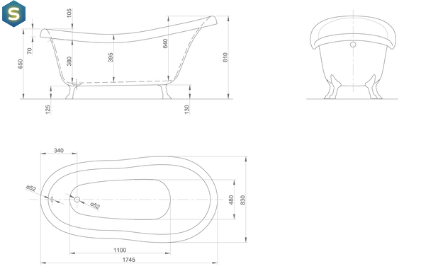 Ванна акриловая отдельностоящая Knief VictoriaN 175x83 0100-061-02