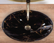 Умывальник Rea Pamela Black Marble Shiny накладной REA-U5067, Черный/золото