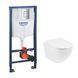Комплект 4 в 1: Инсталляция Grohe Rapid SL 3 в 1 38772001 + Унитаз безободочный Kroner Harz WHI523632 RIMLESS с сиденьем Slim Duroplast / Soft-close / Quick relase KH523632WHIR (3877200