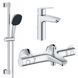 Комплект змішувачів для ванної кімнати з термостатом Grohe QuickFix UA202304TS, Хром