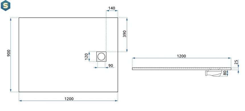 Душевой поддон Rea Magnum 90x120 white REA-K3337, Белый
