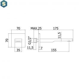 Излив Paffoni 15,5 см steel ZBOC120ST, Нержавеющая сталь