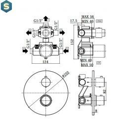Термостат для душа на 3 потребителя Paffoni Light mercury grey LIQ019MG, Каппучино