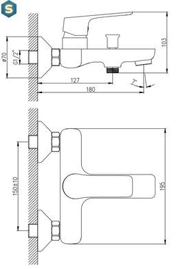 Cмеситель для ванны Koller Pool Kvadro Start хром KS0100, Хром