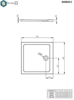 Душевой поддон Radaway Doros C 90 SDRC9090-01