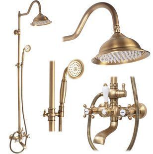 Душова система Rea Bergamo antique bronze з виливом REA-P5002, Бронза