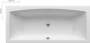 Ванна акрилова Ravak Formy 02 Slim 180x80 C891300000, Білий