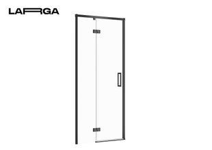 Дверь душевой кабины Cersanit Larga 90x195 L распашная профиль черный S932-128, Левая, черный