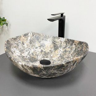 Умывальник VBI Ronta dark grey stone matt накладний VBI-017302, Мармур