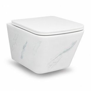 Підвісний безободковий унітаз VBI Caprera Tornado 52x36 см marble nature VBI-020304, Мармур