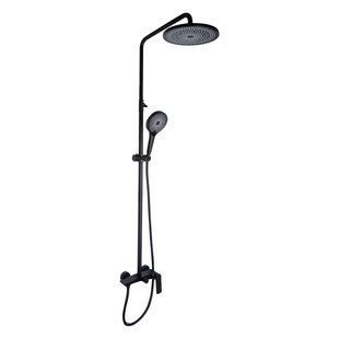 Душова система для душу Qtap Slavonice на два споживача QTSLA110BLM45914 Black matt, Черный матовый