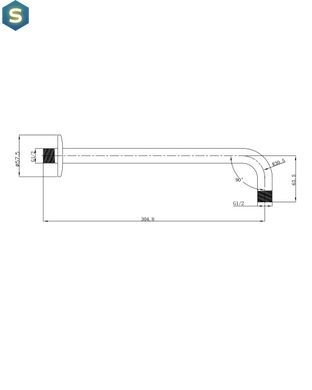 Кронштейн для верхнього душу Imprese SH01-305, Хром