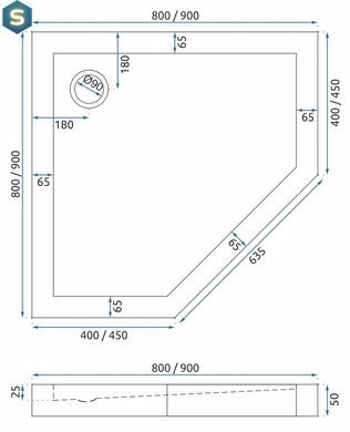 Душовий піддон Rea Diamond white 80x80 REA-K8544, Білий
