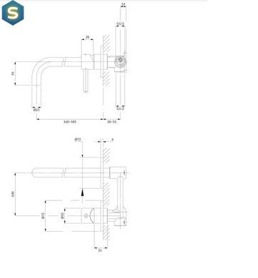 Смеситель для умывальника скрытого монтажа Omnires Y copper Y1215HCP, Золотой