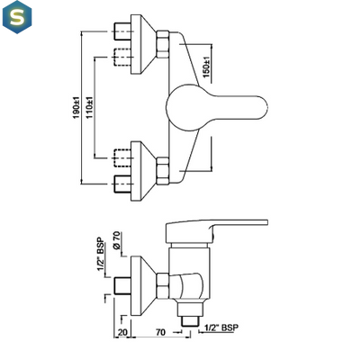 Змішувач для душу Jaquar Opal Prime OPP-CHR-15149PM, Хром