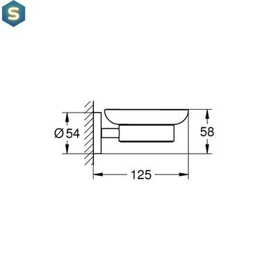 Мыльница с держателем Grohe QuickFix Start Cube 41193000, Хром
