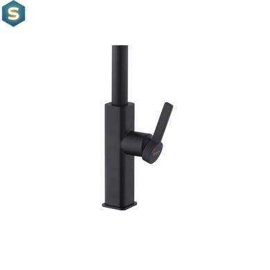 Смеситель для кухни с выдвижным изливом Kroner KRP Edelstahl Klassisch - SCH03918, Черный матовый