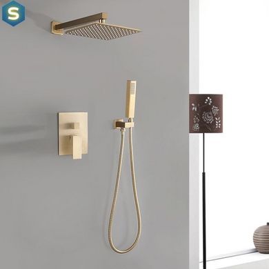 Душевая система скрытого монтажа Rea Bento L.gold BOX золото REA-P4893, Золотой