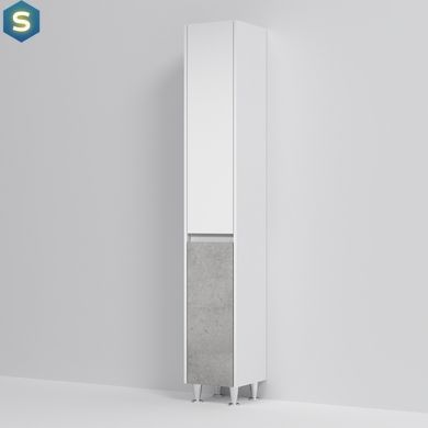 Пенал Am.Pm Gem S 35 см підлоговий з кошиком лівий білий глянець/базальт M91CSL0351BF38, Білий