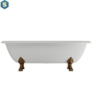 Ванна отдельностоящая матовая Amidicon Olimpia 180x90 белая из литого камня бронзовые ножки OLIMPIA_180_nizhk-br_MAT, Белый