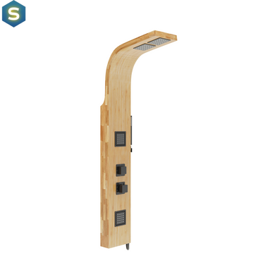 Душова панель Corsan Bao bamboo black з термостатом B022TBL, Дуб