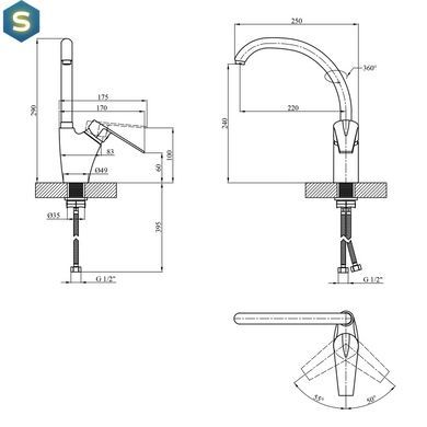 Смеситель для кухни Kroner KRM Odra - C034 CV021180, Хром