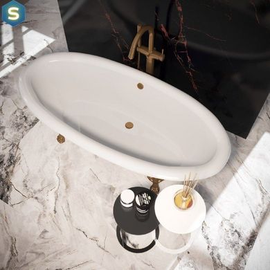 Ванна отдельностоящая матовая Amidicon Olimpia 180x90 белая из литого камня бронзовые ножки OLIMPIA_180_nizhk-br_MAT, Белый