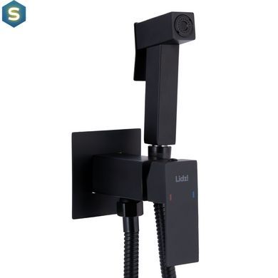 Набор гигиенического душа скрытого монтажа Lidz Kubis 111 Black LDKUB111BLA46108 прямоугольный, Черный матовый