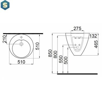 Умивальник Idevit Alfa 51x51 3101-2505, Білий