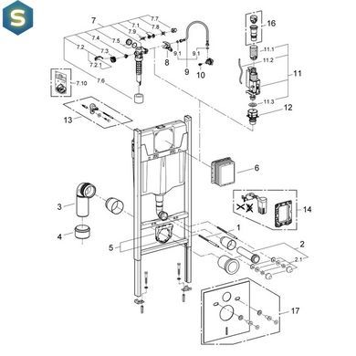 Комплект 4 в 1: Инсталляция GROHE Rapid SL 3 в 1 3884966Q + Унитаз безободочный Kroner Oker WHI533536 RIMLESS с сиденьем Slim Duroplast / Soft-close / Quick relase KO533536WHIR (388496