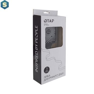 Ручний душ Qtap Rucni 145x90 мм прямокутний QTRUCA145S1GRP Graphite, Графит
