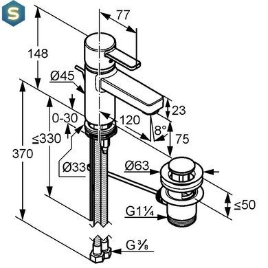 Змішувач для умивальника Kludi Zenta 382600575, Хром