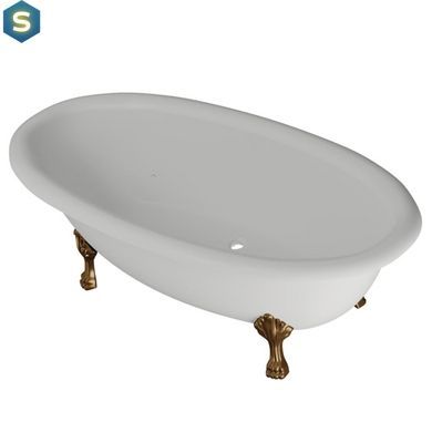Ванна отдельностоящая матовая Amidicon Olimpia 180x90 белая из литого камня бронзовые ножки OLIMPIA_180_nizhk-br_MAT, Белый