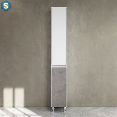 Пенал Am.Pm Gem S 35 см підлоговий з кошиком лівий білий глянець/базальт M91CSL0351BF38, Білий