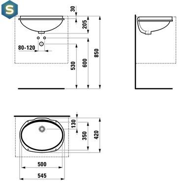 Умивальник Laufen Savoy 50x35 H8131920001551, Білий