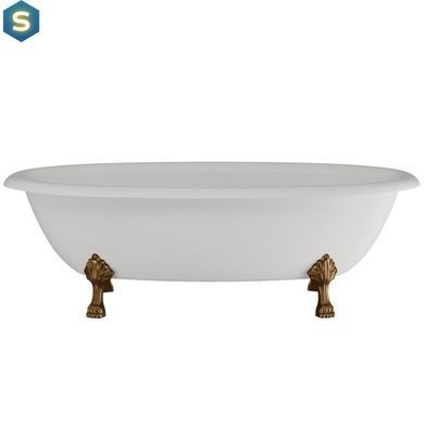 Ванна отдельностоящая матовая Amidicon Olimpia 180x90 белая из литого камня бронзовые ножки OLIMPIA_180_nizhk-br_MAT, Белый