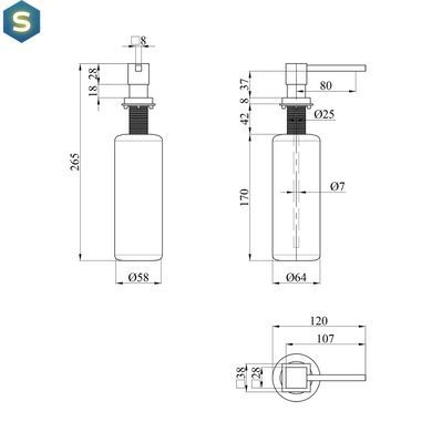 Дозатор для миючого засобу Kroner KRP Spender - C008 CV030017, Хром