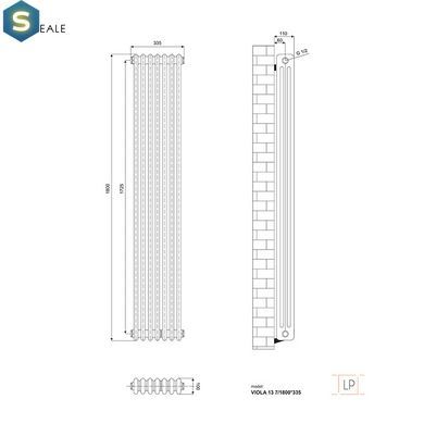 Радіатор дизайнерський Ideale Viola 13 7/1800/335 антрацит, Антрацит