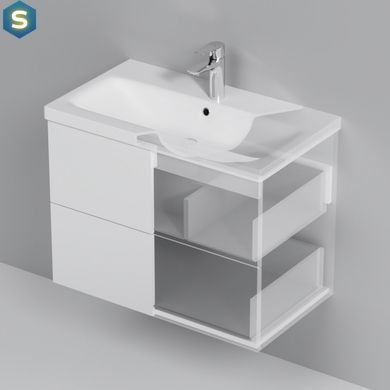 Тумба с умывальником Am.Pm Gem подвесная 75 см белый MGA-FHX07522WG-WCC0752WG, Белый