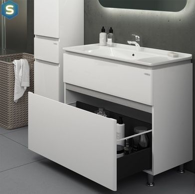 Тумба з умивальником Sanwerk "Амата" 80 біла з умивальником "Меркур" MV0000790, Білий
