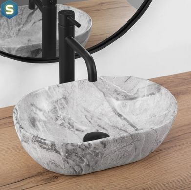 Умывальник Rea Amelia mini stone matt накладной REA-U9109, Каппучино