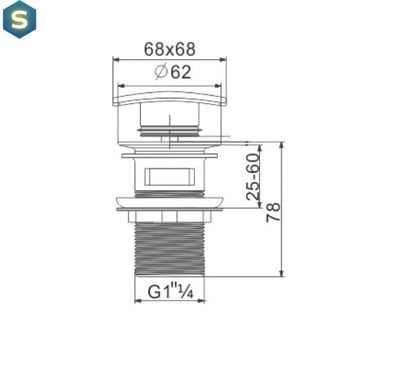Донний клапан для раковини Mexen click-clack gold з переливом MEX-79926-50, Золотий