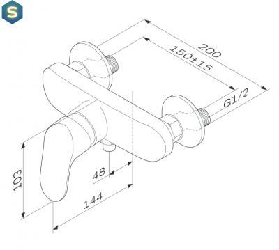 Смеситель для душа AM.PM Like F8020000, Хром